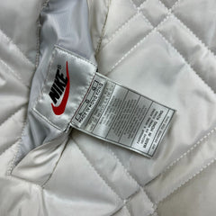 Vintage 90s Nike Jacket Mens Large Black Big Swoosh Reversible Quilted Bomber