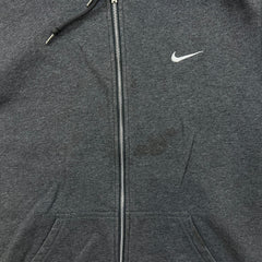 Nike Sportswear Hoodie Mens Large Gray Swoosh Full Zip Hooded Sweater