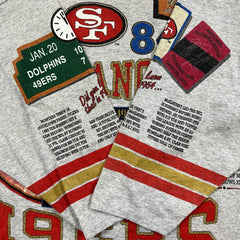 Vintage 1992 San Francisco 49ers T Shirt Mens XL Gray AOP Superbowl NFL Football Long Sleeve Tee