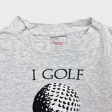 Vintage 1990 I Golf Therefore I Am T Shirt Mens Large Gray USA Sportswear Tee
