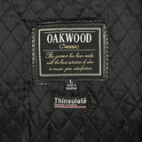 Vintage 90s Oakwood Classic Genuine Leather Jacket Mens Large Black Thinsulate Insulated