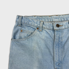 Vintage 90s Levi's 619 Jeans Mens 32x29 Orange Tab Light Wash Frayed Leg Denim Pants