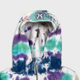 Lululemon Scuba Hoodie Light Cotton Women Size 6 White Tie Dye AOP Full Zip Sweater