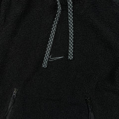 Nike Cozy Basketball Fleece Mens Medium Black High Pile Sherpa Hooded Jacket
