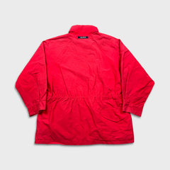 Vintage 90s Nautica Jacket Mens XL Red Full Zip Faded Outdoor Heavy Coat