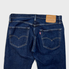 Levi's 502 Jeans Mens 32x28 Blue Regular Taper Fit Dark Wash Stretch Denim Pants