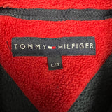 Vintage Y2K Tommy Hilfiger Fleece Mens Large Blue Flag Pullover 1/4 Zip Jacket
