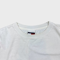 Vintage 90s Tommy Hilfiger T Shirt Mens Medium White Crest Short Sleeve Tee