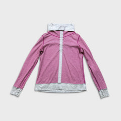 Lululemon In A Cinch Long Sleeve Tee Women Size 10 Pink / Gray Reversible