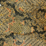 Vintage 90s Anchor Blue Batik Shirt Mens Large Yellow Paisley Floral Rayon Hawaiian Button Up