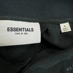 Fear of God Essentials Polo Shirt Mens Large Black Boxy Faded Wash Short Sleeve