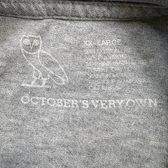 October's Very Own T Shirt Mens 2XL Gray OVO October Firm Graphic Short Sleeve Tee