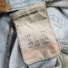 Vintage 90s Levis 501 Jeans Womens 29x31 Original Straight Light Wash Distressed Denim Pants