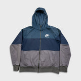 Nike Air Hoodie Mens Large Gray Swoosh Sportswear Full Zip Hooded Sweater