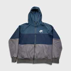 Nike Air Hoodie Mens Large Gray Swoosh Sportswear Full Zip Hooded Sweater