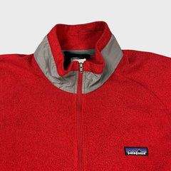 Patagonia Fleece Mens Medium Red Outdoor Pullover 1/4 Zip Jacket