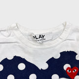 Comme des Garcons Play T Shirt Mens Small White CDG Play Polka Dot Heart Tee