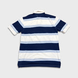 Vintage 90s Tommy Hilfiger Shirt Mens XL White Striped Casual Preppy Polo Tee