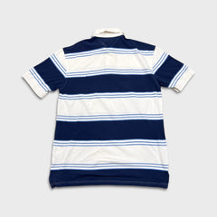 Vintage 90s Tommy Hilfiger Shirt Mens XL White Striped Casual Preppy Polo Tee