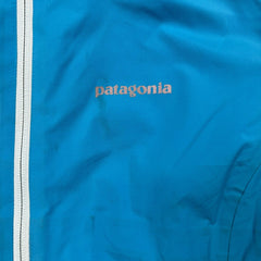 Patagonia Jacket Womens Medium Blue Spell Out Full Zip Outdoor Lined