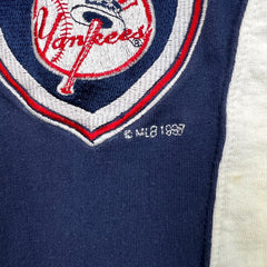 Vintage 1997 Pro Player New York Yankees Polo Shirt Mens 2XL White MLB Baseball