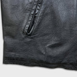 Vintage 90s Pelle Cuir Leather Jacket Mens 2XL Black Genuine Leather Quilted Lined