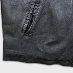 Vintage 90s Pelle Cuir Leather Jacket Mens 2XL Black Genuine Leather Quilted Lined