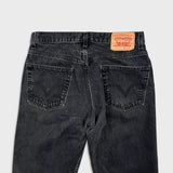 Vintage Y2K Levi's 505 Jeans Mens 33x30 Black Regular Fit Straight Leg Dark Wash Denim Pants
