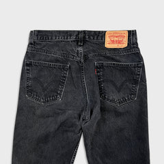 Vintage Y2K Levi's 505 Jeans Mens 33x30 Black Regular Fit Straight Leg Dark Wash Denim Pants