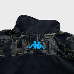 Vintage Y2K Kappa Sweatshirt Mens XL Black Sportswear Full Zip Tracksuit Top
