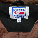 Vintage 90s Pro Line Starter San Francisco 49ers Leather Jacket Mens XL Black NFL Football Letterman Varsity