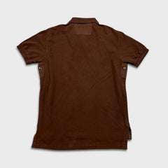 Vintage 90s Polo Ralph Lauren Shirt Mens Medium Brown RLPC Crest Short Sleeve