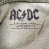 2023 AC/DC T Shirt Mens Small Green Spell Out Logo Graphic Rock Band Tee