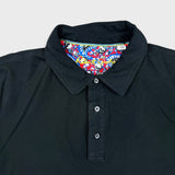 Robert Graham Shirt Mens Medium Black Cotton Casual Preppy Short Sleeve Polo