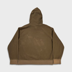 Vintage Y2K Gap Fleece Mens Medium Brown Spell Out Outdoor Hooded Pullover Jacket