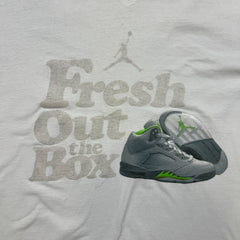 Vintage 2006 Air Jordan 5 Green Bean T Shirt Mens Medium White Fresh Out The Box Tee