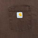 Carhartt T Shirt Mens XL Brown Original Fit Workwear Distressed Faded Pocket Tee