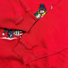 Vintage 90s Looney Tunes Ski Sweatshirt Mens Large Red Acme Cartoon Bugs Bunny
