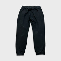 Stussy Worldwide Sweatpants Mens Large Black Faded Taper Leg Fleece Jogger