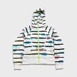 Lululemon Scuba Hoodie Womens Size 8 White Watercolor Full Zip Hooded Sweater