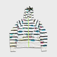 Lululemon Scuba Hoodie Womens Size 8 White Watercolor Full Zip Hooded Sweater