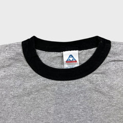 Vintage Y2K Alstyle Blank Ringer T Shirt Mens Medium Gray Short Sleeve Tee