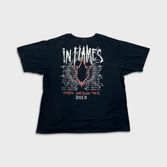 2013 In Flames North American Tour T Shirt Mens 2XL Black Metal Rock Band Tee