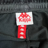 Kappa Track Pants Mens Medium Black Side Tape Athletic Taper Leg Gym Jogger