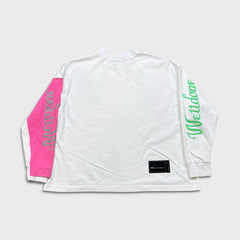 WE11DONE Shirt Mens Small White Spell Out Graphic Long Sleeve Tee