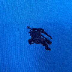 Burberry Brit T Shirt Mens Medium Blue Equestrian Knight Logo Casual Tee