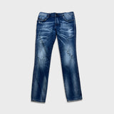 Diesel Jeans Mens 34x32 Blue Tepphar Slim Tapered Fit Medium Wash Distress Denim Pants