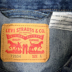 Levi's Denim Jacket Mens Large Blue Type III Dark Wash Trucker Western