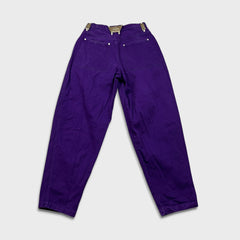 Vintage PACO Jeans Mens 32x34 Purple Straight Baggy Fit Denim 90s Pants