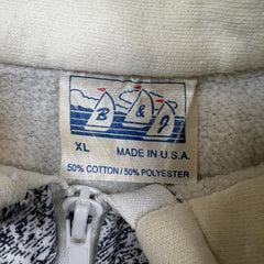 Vintage 90s San Francisco Sweatshirt Mens XL White USA 1/4 Zip Pullover Sweater